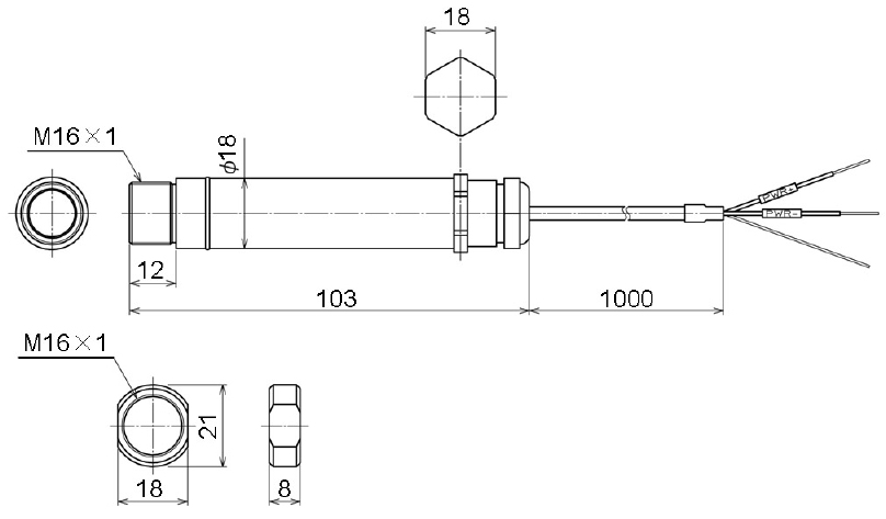 RD-502-M0, RD-515-M0, RD-515-H0 External Dimensions