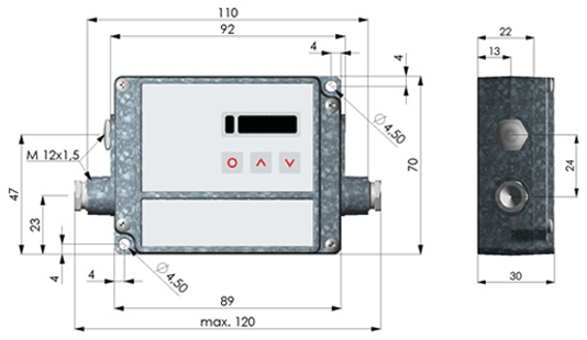 RD-600 Electronics Module External dimension